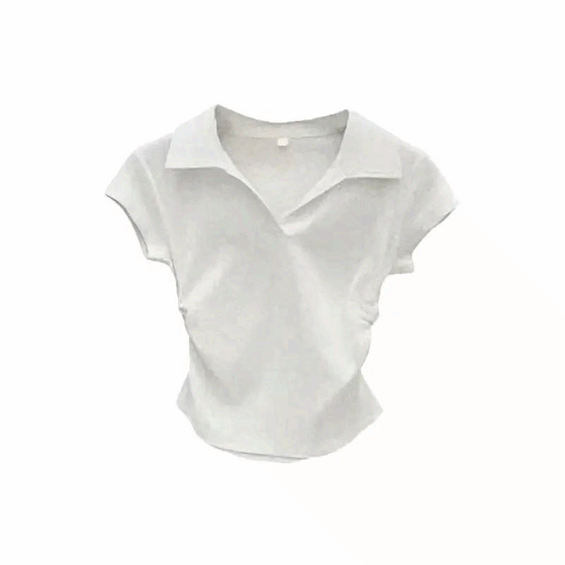 Women’s Slim Fit Cotton Crop Polo T-Shirt Short Sleeve Casual Summer Top