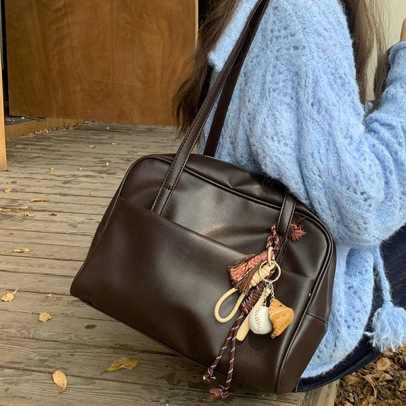 Women Shoulder Bag Large Capacity Vintage Underarm Tote Bag