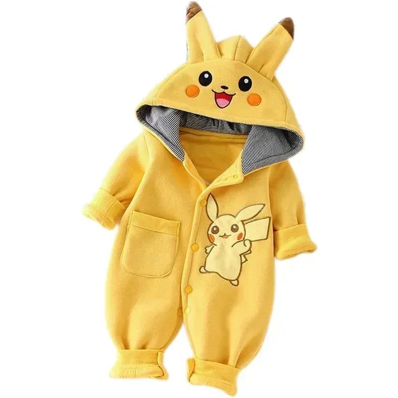 Baby Cartoon Yellow Mouse Winter Onesie Long Sleeve Newborn Romper