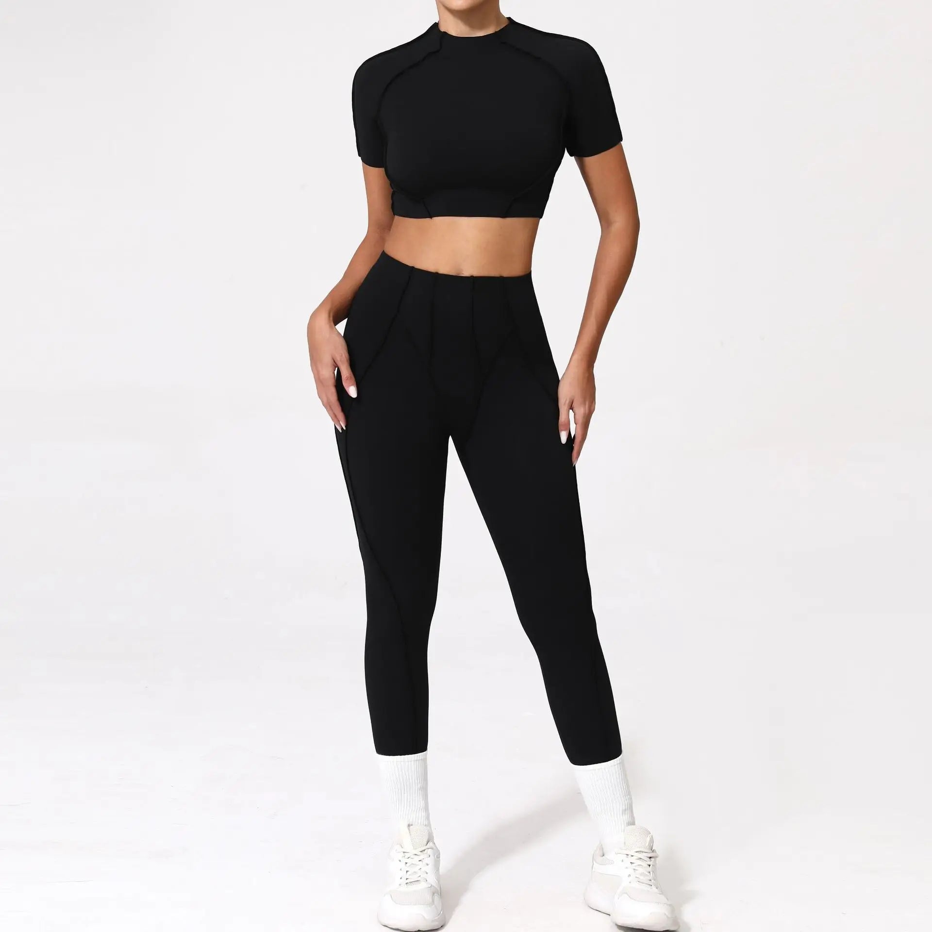 Women Seamless Yoga Set High Waist Hip Lifting Gym Sports Bra & Leggings Suit
