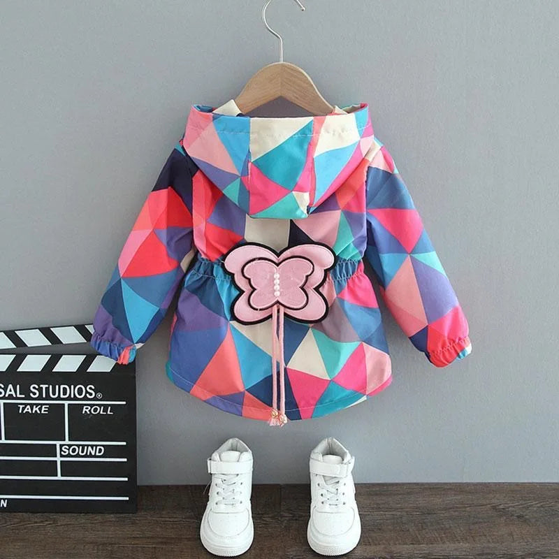 Kids Rabbit Hooded Windbreaker Jacket Spring Autumn Zipper Coat
