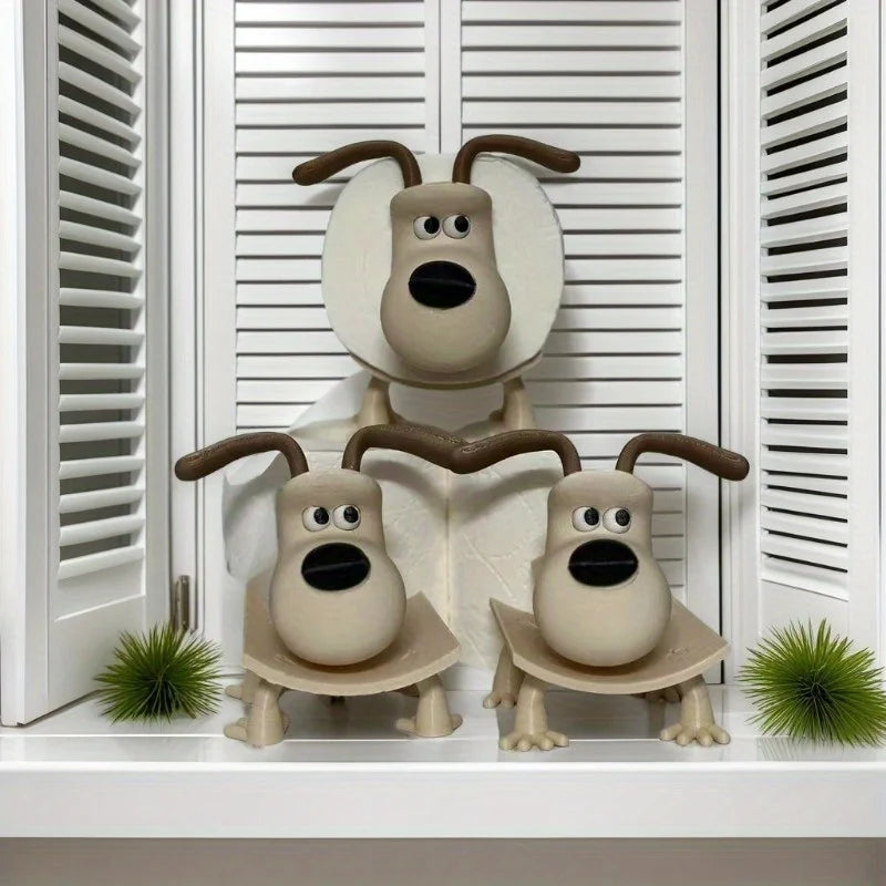 Puppy Toilet Paper Holder Cute Bathroom Storage Decor