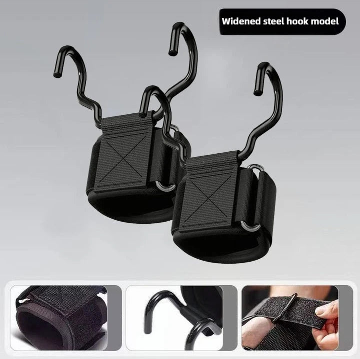 Weight Lifting Hook Grips Wrist Wrap Gym Fitness Pull Up Straps Power Gloves