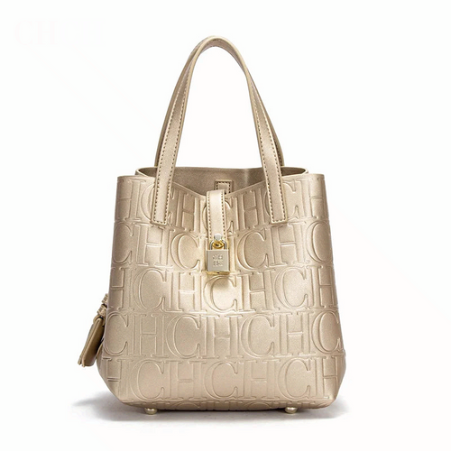 Women Steel Embossed Tote Bag Handheld Mother Shopping Bag Large Capacity