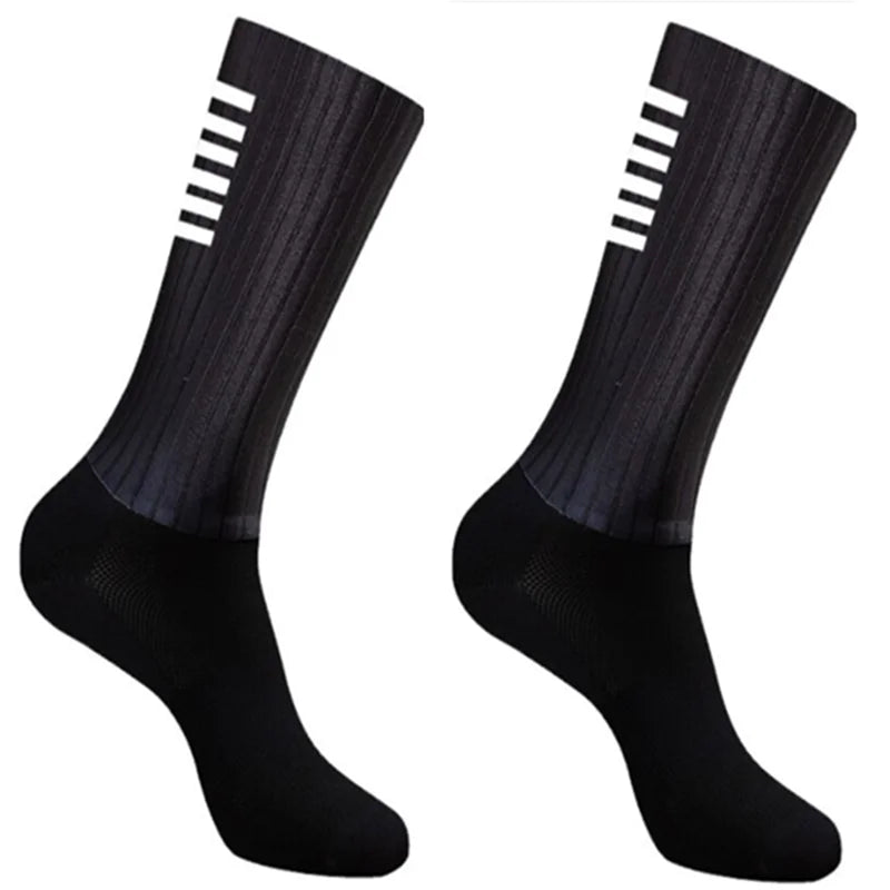 Silicone Aero Anti Slip Cycling Socks Men Breathable Bike Running Sports Socks