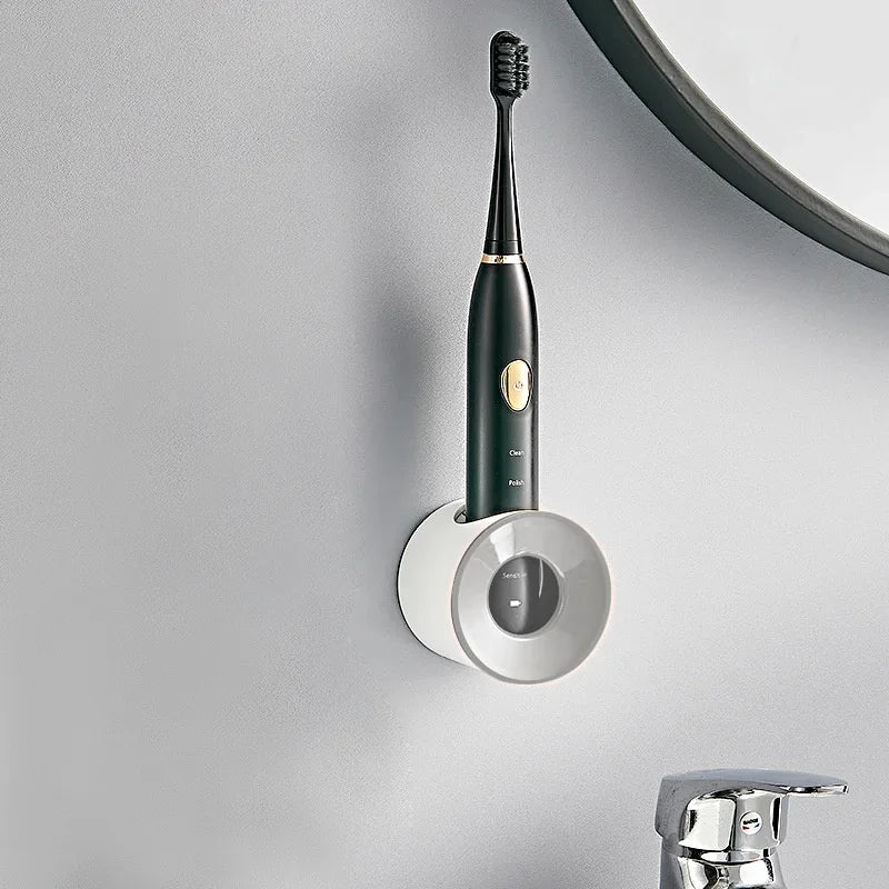Wall Mounted Toothbrush Holder Self Adhesive Bathroom Organizer Space Saving Rack