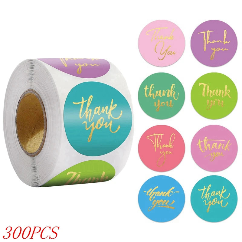 Thank You Stickers Roll – Elegant Packaging Labels for Small Business & Gift Wrapping