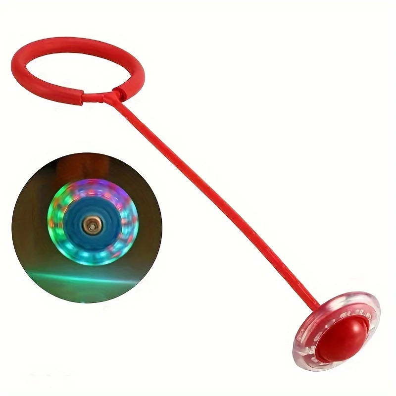 Flashing Jump Ring Bouncing Ball Foldable Kids Skill Toy LED Sports Game