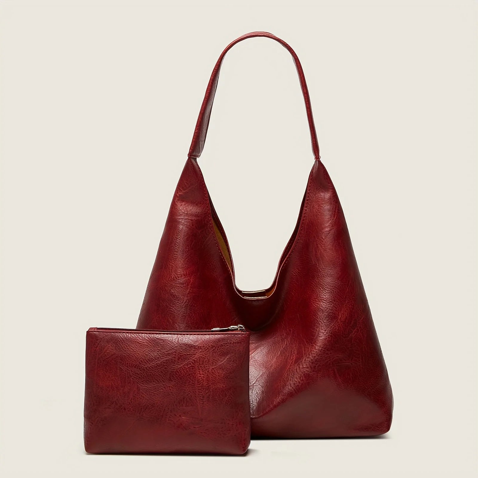 Women Retro Tote Bag Large Capacity Simple Shoulder Handbag Daily Use