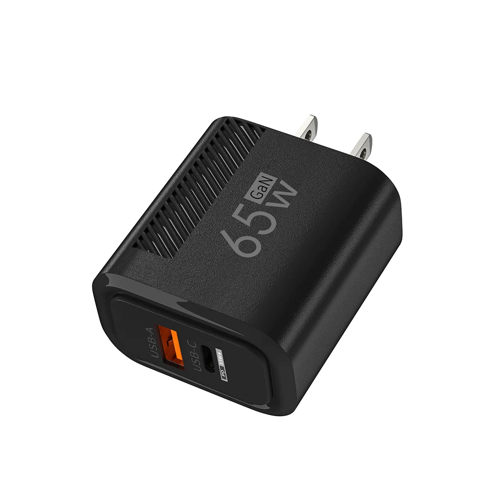 65W USB GaN Fast Charging Adapter QC3.0 USB Type C Wall Charger