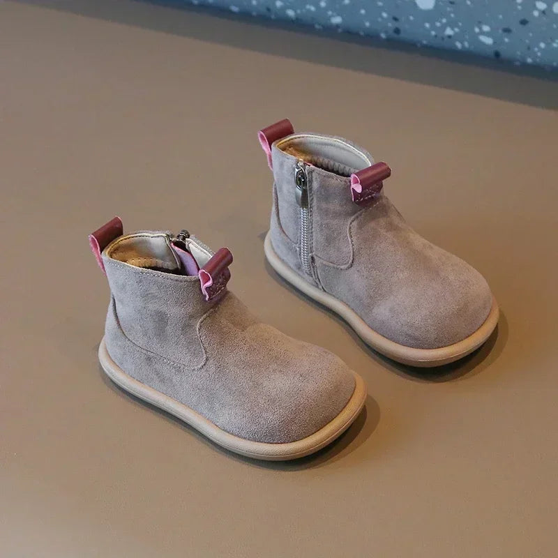 Kids Suede Ankle Boots Warm Anti Slip Casual Shoes for Boys & Girls