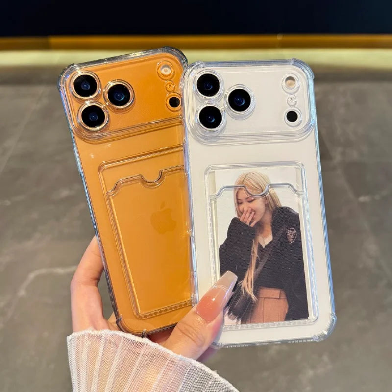 Soft Card Holder Transparent Bumper iPhone Case