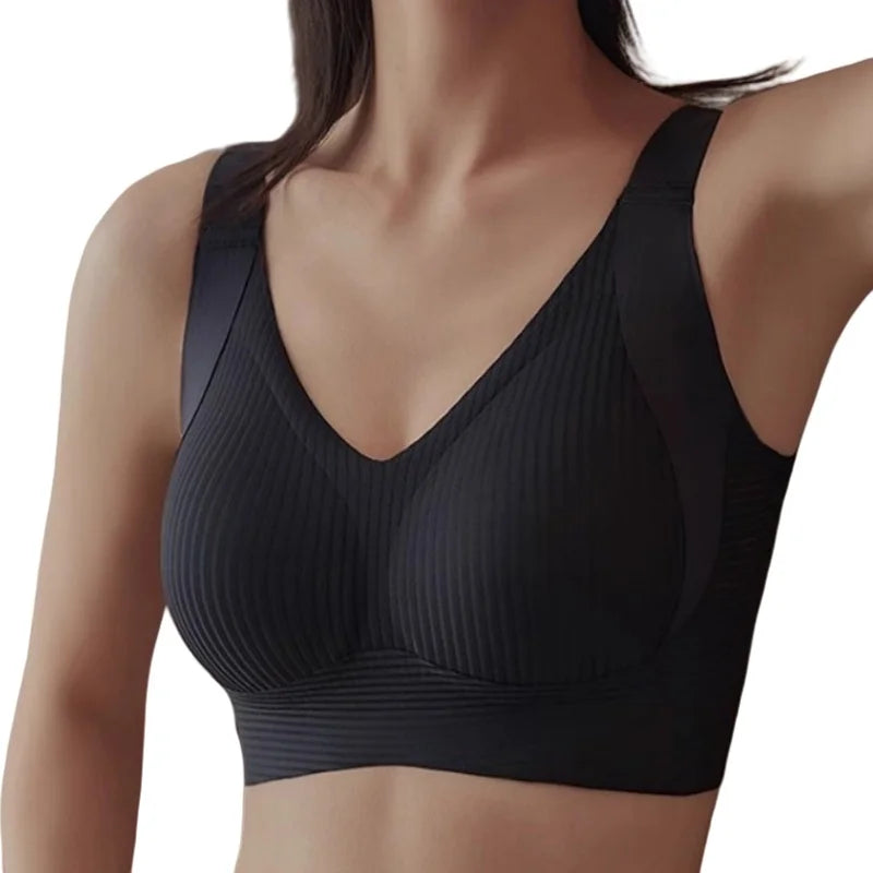 Women’s Wire Free Push Up Bra Seamless Padded V Neck Plus Size M to 4XL