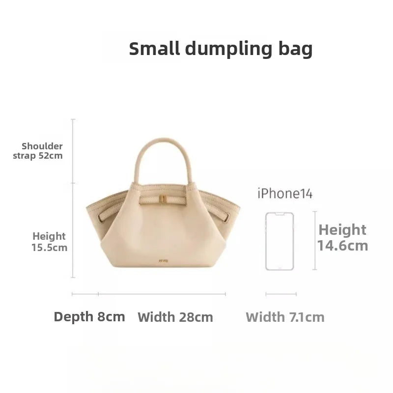 Dumpling Shoulder Bag Large Capacity Women Tote Handbag Minimalist Style