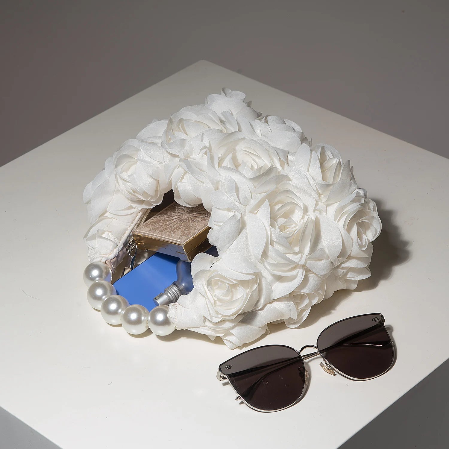 Floral Pearl Party Shoulder Bag Elegant Women Clutch