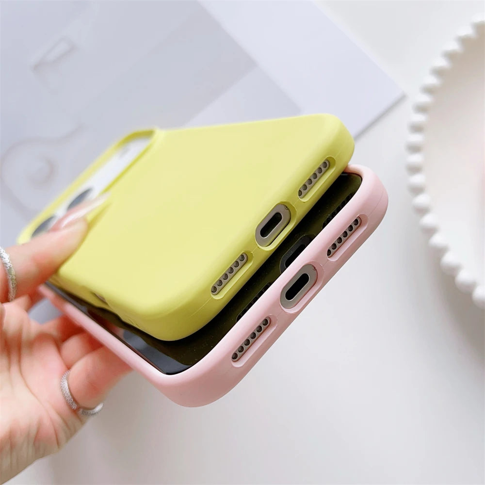 Matte Candy Color Liquid Silicone Shockproof iPhone Case