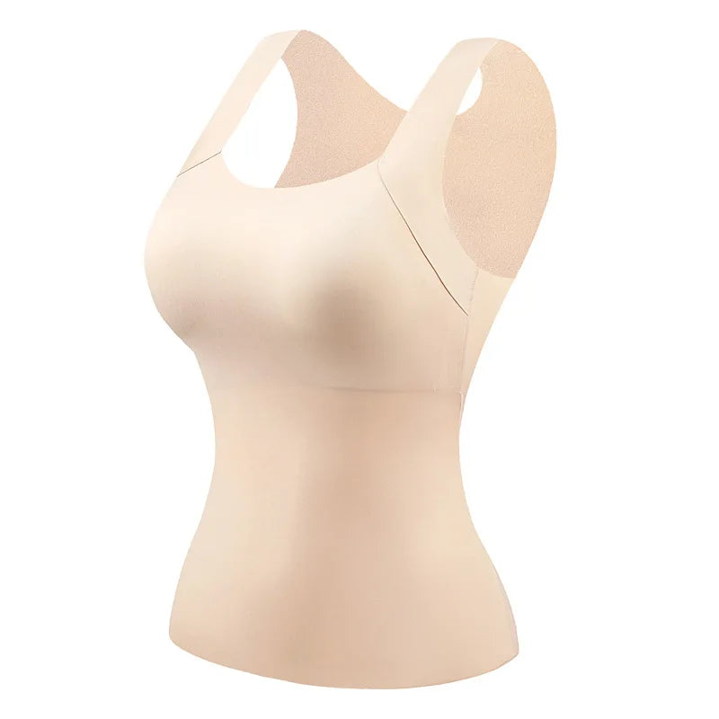 Women’s Plus Size Seamless Thermal Tank Top with Built In Bra