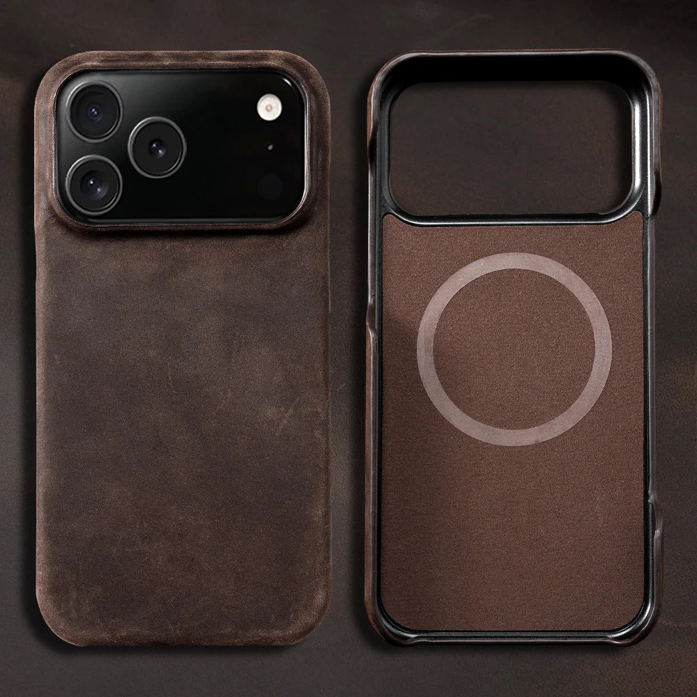 Genuine Pull Up Leather MagSafe iPhone Case