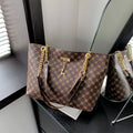 Soft Leather Women Tote Bag Large Capacity Shoulder Bag with Hanging Accessories