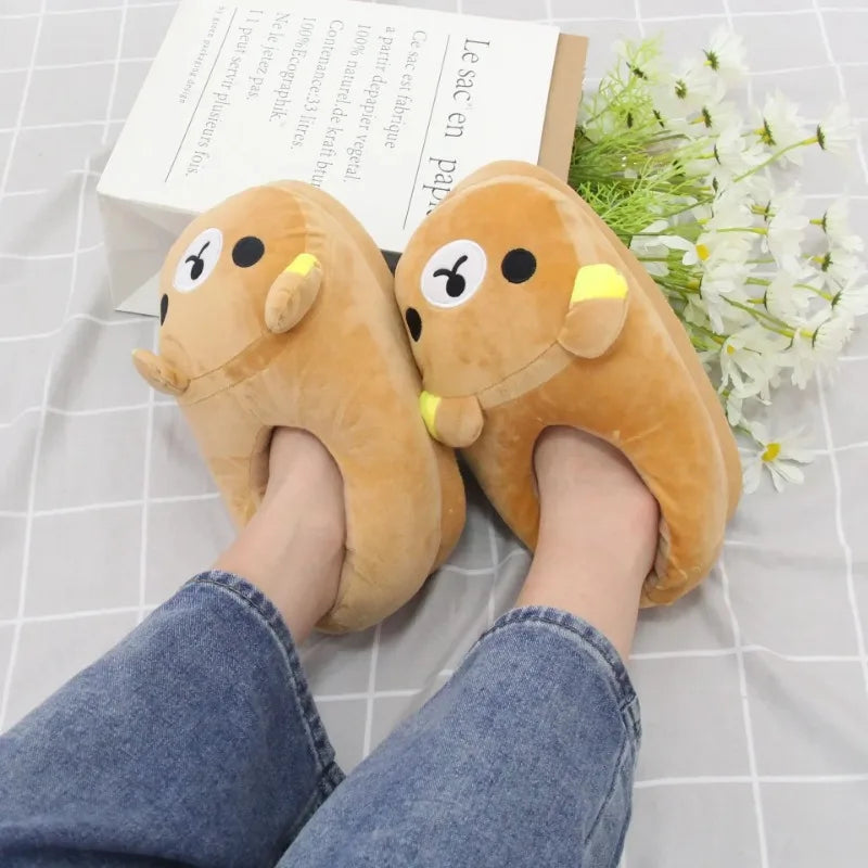 Cute Bear Cotton Slippers Warm Indoor Home Shoes