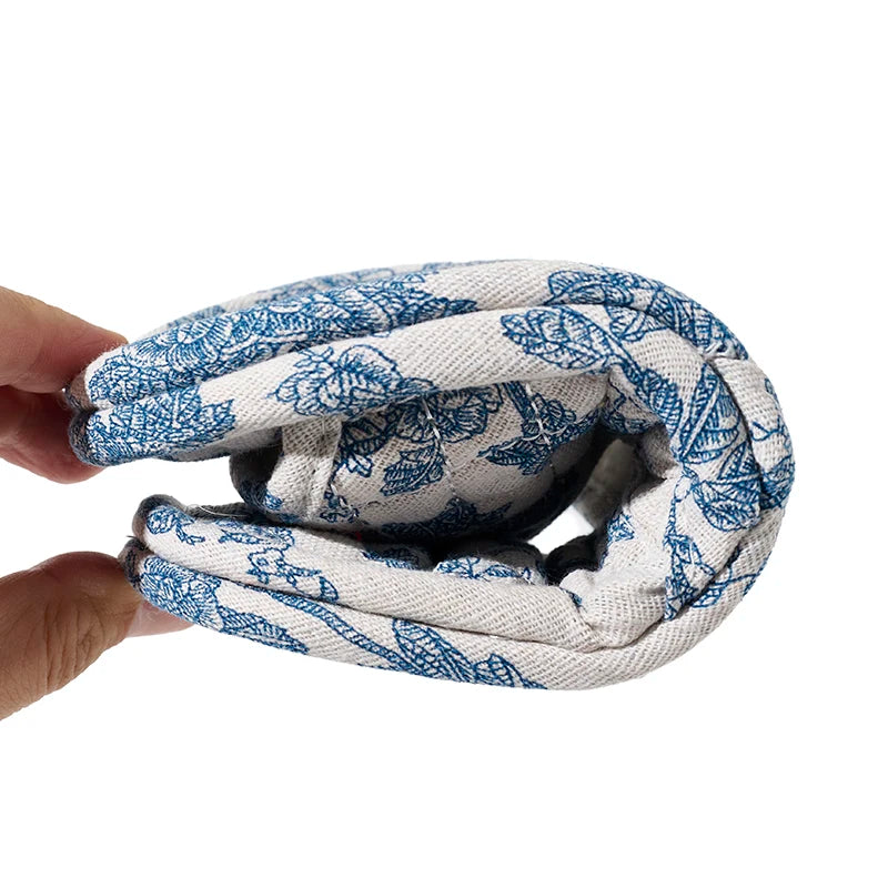 Floral Cotton Slippers Lightweight Anti Slip Indoor Home Shoes for Women Couples