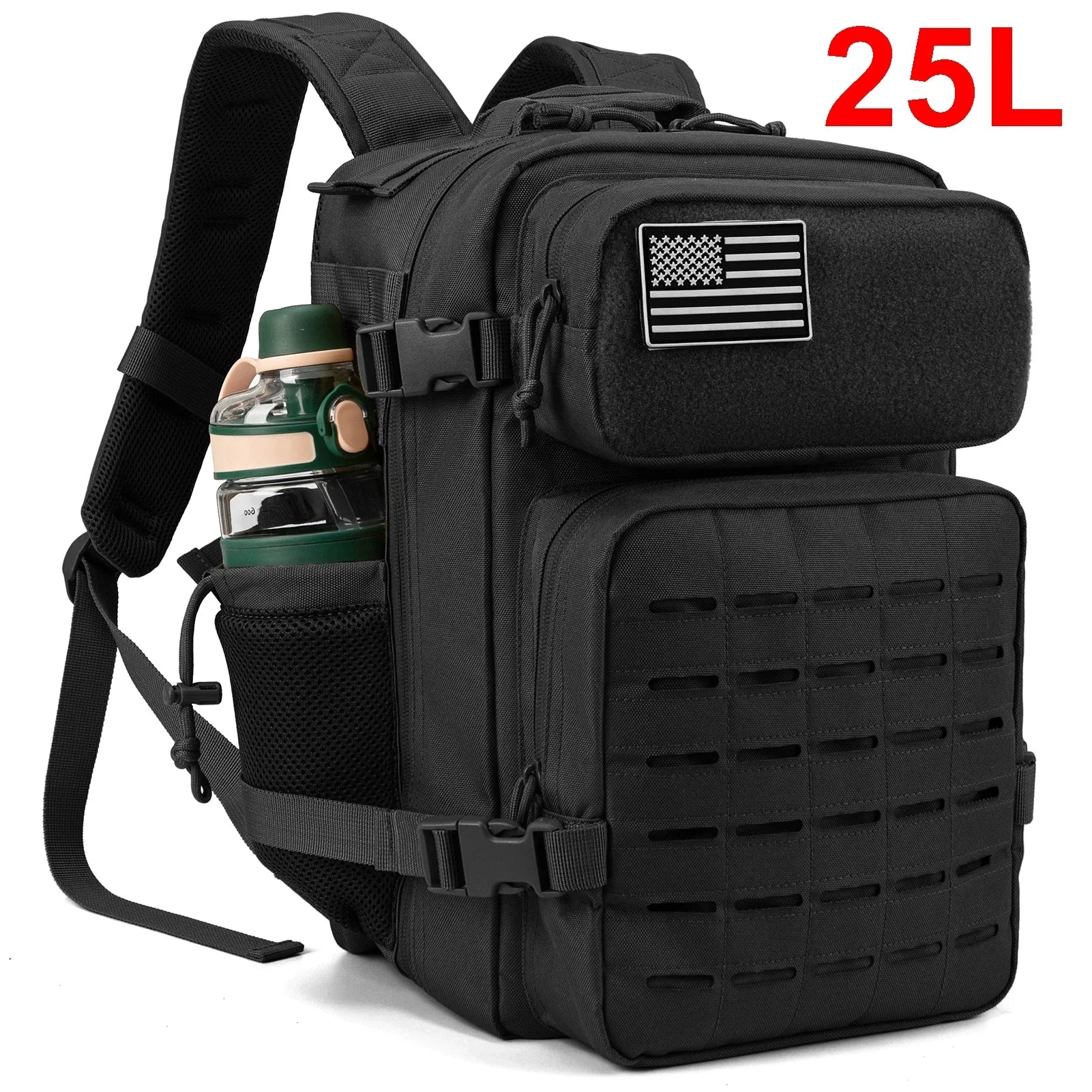 Tactical Backpack 25L 45L Outdoor Survival Hiking Rucksack with Bottle Holder