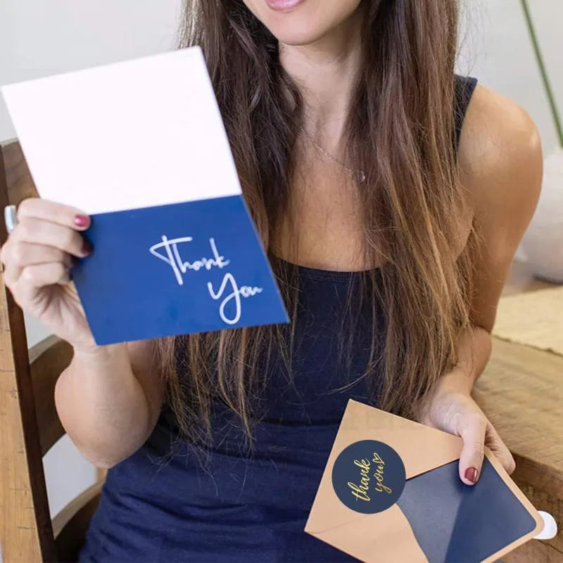 Thank You Stickers Roll – Elegant Packaging Labels for Small Business & Gift Wrapping