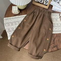 Girls Flower Embroidery Cotton Pants Elastic Waist Casual Trousers 2–6T