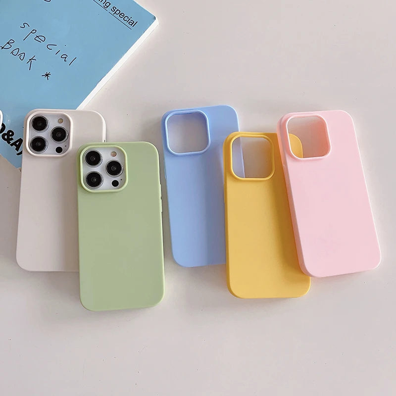 Candy Color Silicone Soft Matte Frosted Ultra Thin iPhone Case