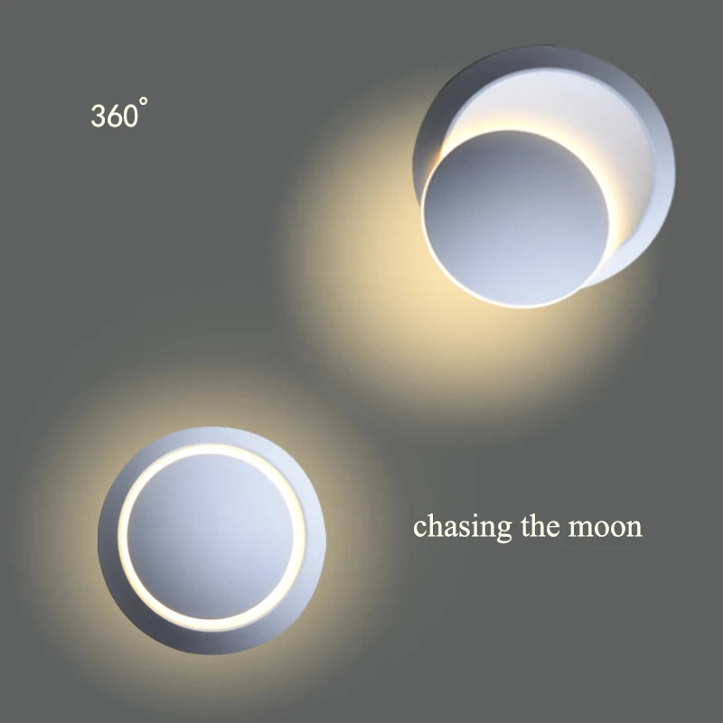LED Wall Lamp 5W Rotatable 350 Degree Modern Wall Light for Living Room Bedroom