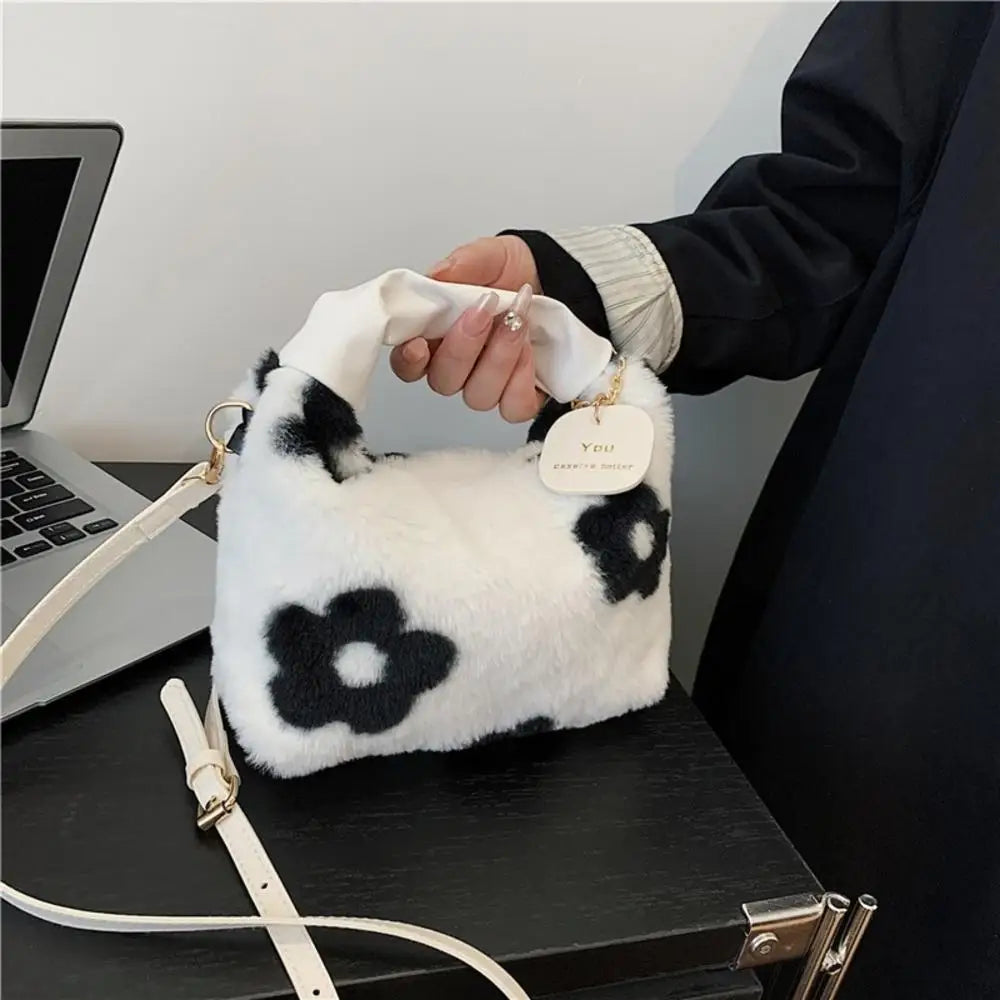 Women Pumpkin Plush Crossbody Shoulder Bag