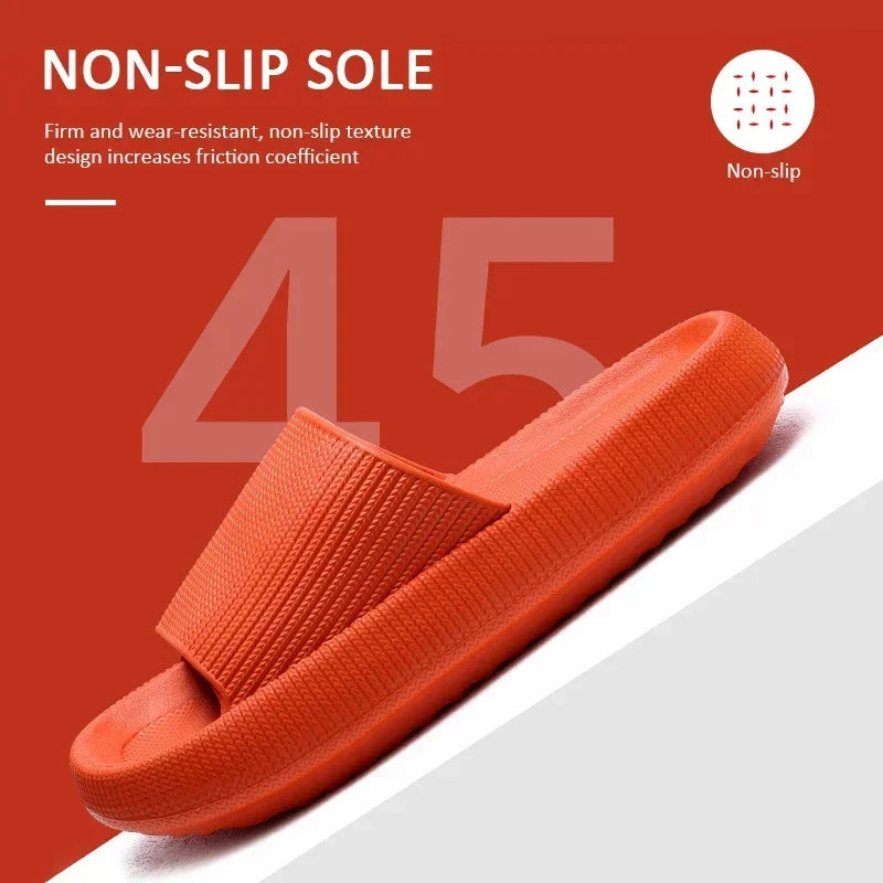 Cloud Cushion EVA Slippers Thick Sole 4cm Soft Anti Slip Bathroom Slides Comfortable Home Sandals for Men Women