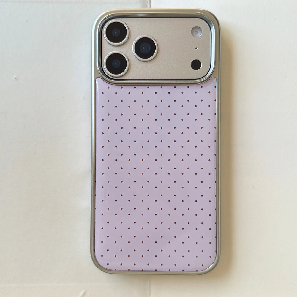 Polka Dot Electroplated Silver Shockproof iPhone Case