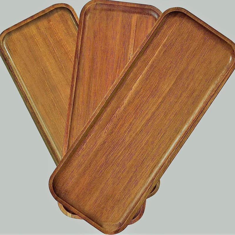 Solid Wood Serving Tray Style Plate for Dessert, Fruit & Bread
