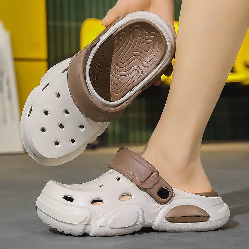 Men Thick Sole Sandals Breathable Non Slip Beach Slippers