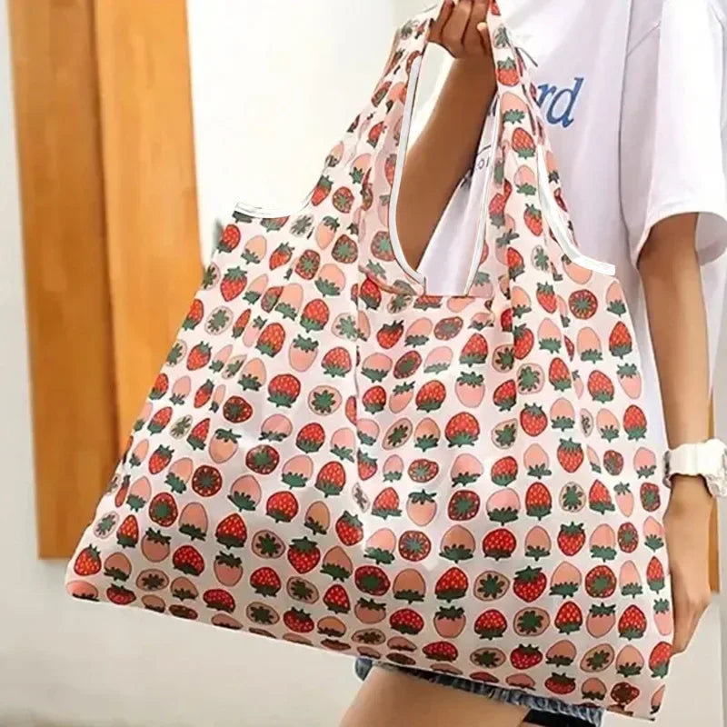 Reusable Grocery Bags Large Foldable Washable Nylon Shopping Bags Heavy Duty Tote