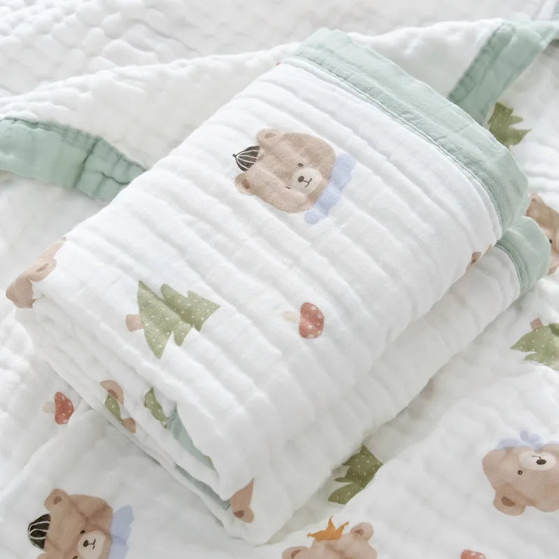 Baby 6 Layer Cotton Gauze Blanket Breathable Newborn Swaddle Bath Towel