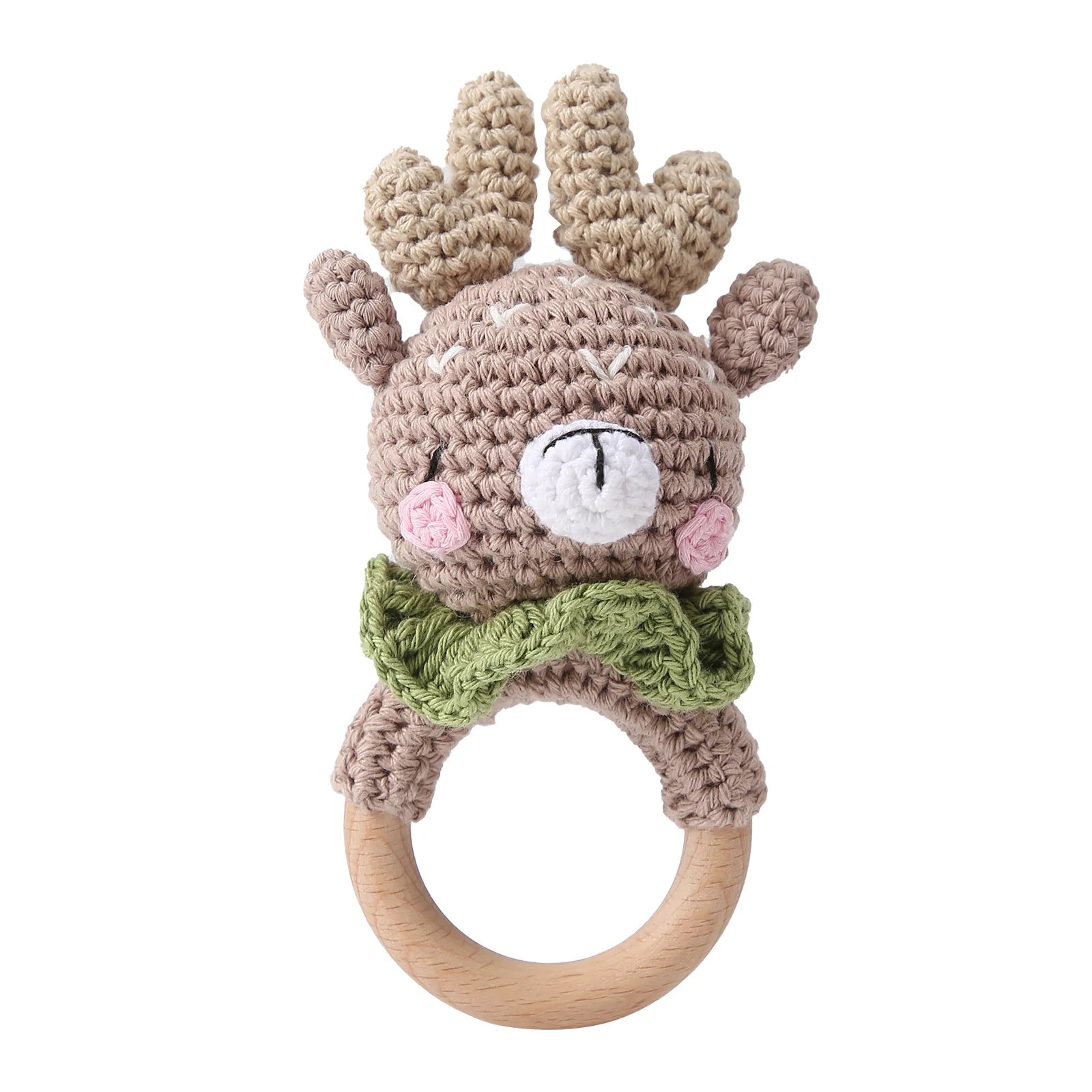 Crochet Bear Baby Rattle Teether Toy for 0 to 12 Months