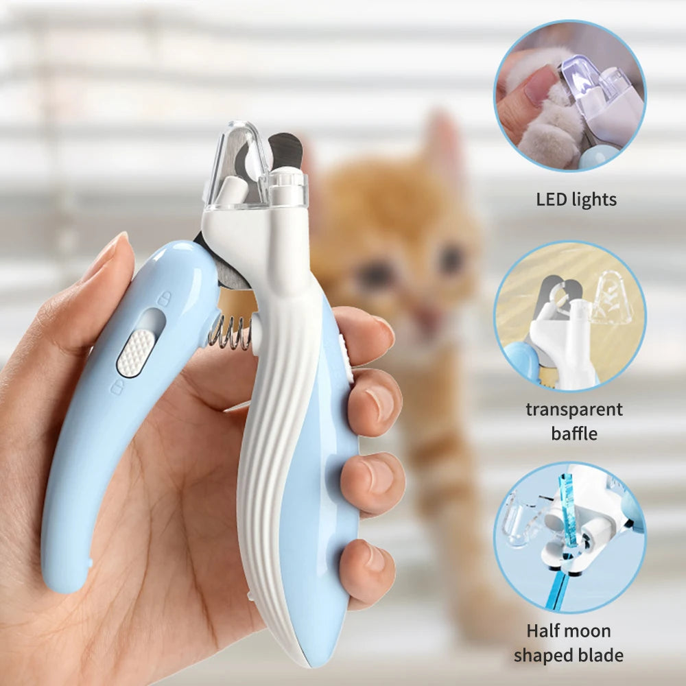 Pet Nail Clippers with LED Light – Safe Nail Trimmer for Cats, Dogs and Kittens
