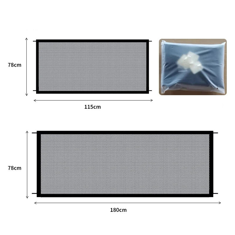 Portable Pet Safety Gate – Mesh Dog Barrier for Stairs and Doorways