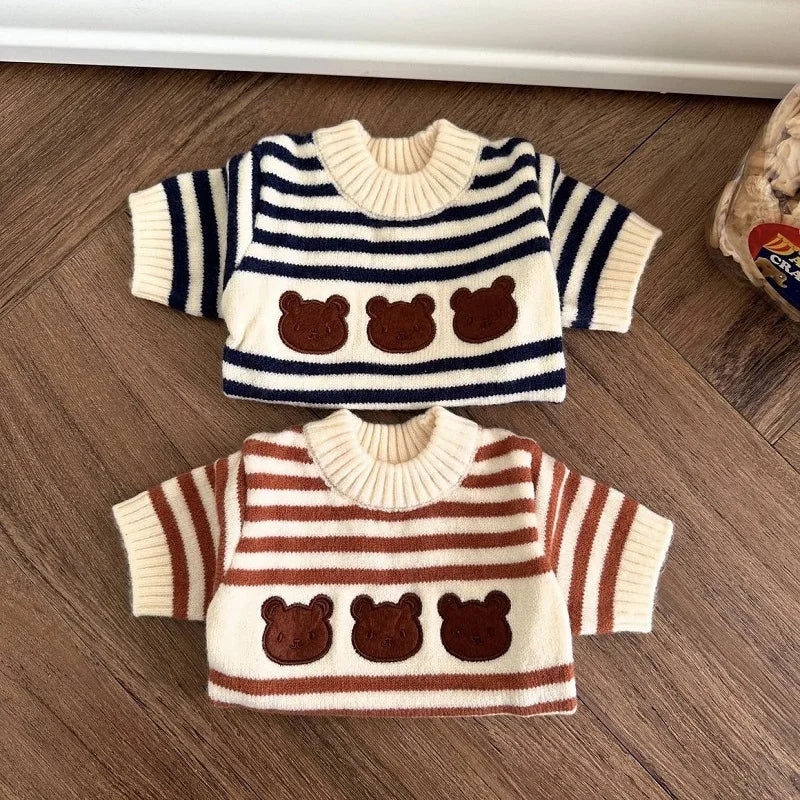Bear Print Dog Knitted Sweater Warm Coat for Small Dogs