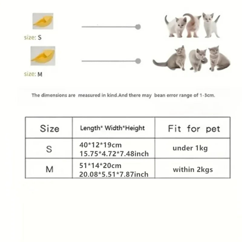 Banana Cat Bed Cozy Warm Pet House Soft Cushion for Cats and Small Dogs
