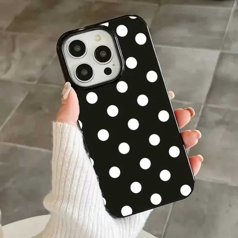 White Polka Dots Shockproof Soft iPhone Case