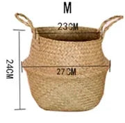 Seagrass Rattan Hanging Basket Flowerpot Laundry Storage