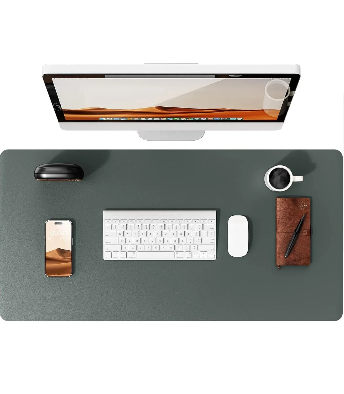 Large PU Leather Desk Mat Mouse Pad Non Slip Office Laptop Desk Protector