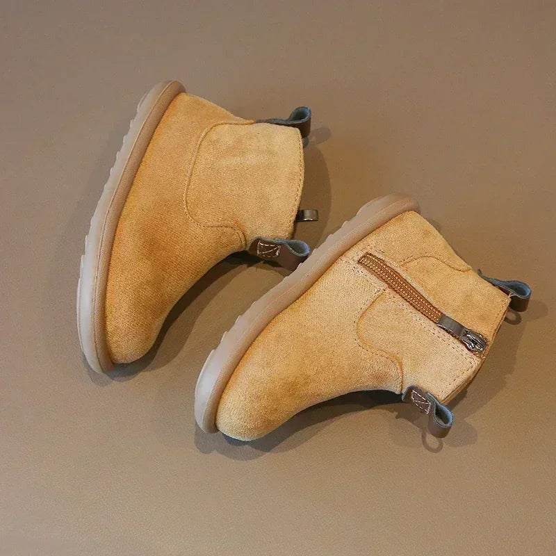 Kids Suede Ankle Boots Warm Anti Slip Casual Shoes for Boys & Girls