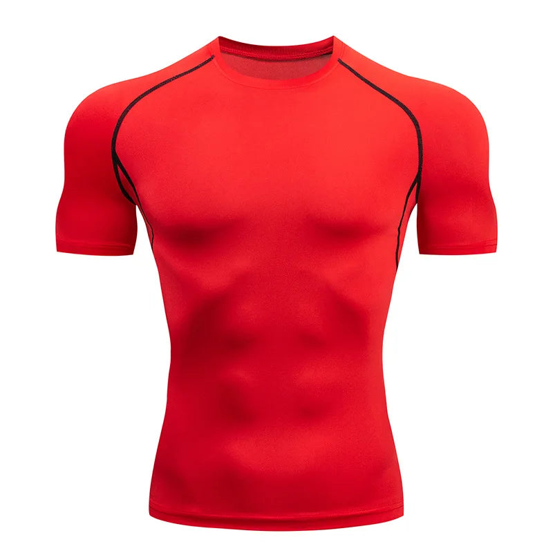 Men Compression Running T Shirt Breathable Gym Training Fitness Tight Sport Tee