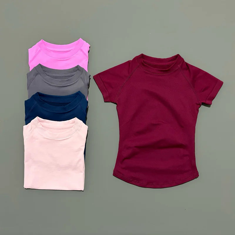 Women Seamless Gym T-Shirt Quick Dry Workout Top Fitness Yoga Sports Tee