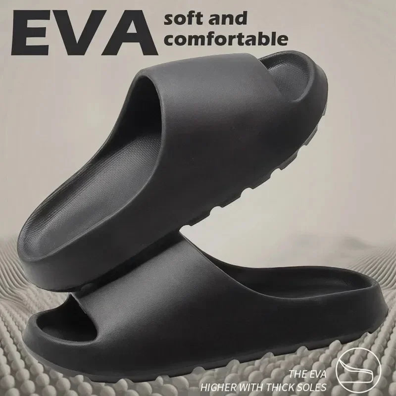 Cloud Slippers Thick Sole EVA Slides Non Slip Bathroom Slippers Soft Cushion Indoor Home Sandals Women Men