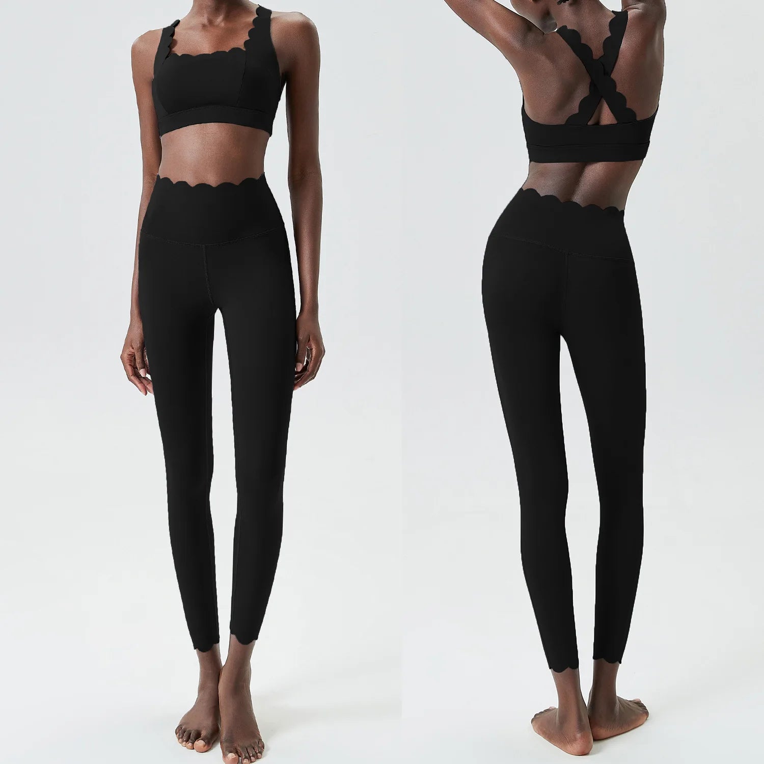 Women Seamless Yoga Set 2 Piece Gym Outfit High Waist Leggings Sports Bra Fitness Workout Set